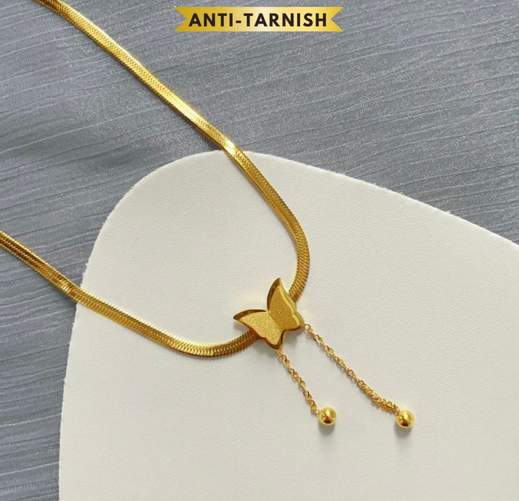 BUTTERFLY SNAKE CHAIN NECKLACE