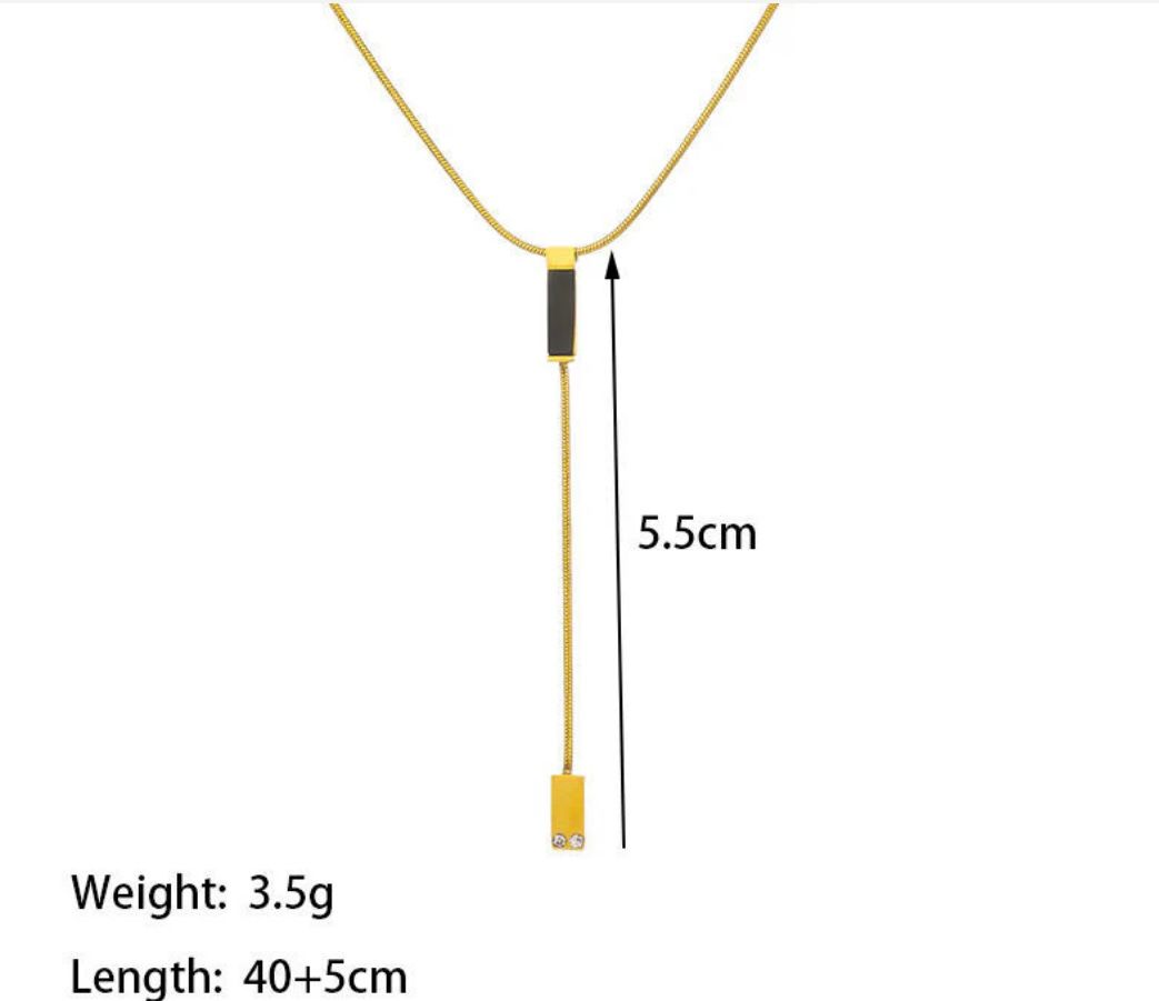 NOIRELINE DROP PENDANT NECKLACE