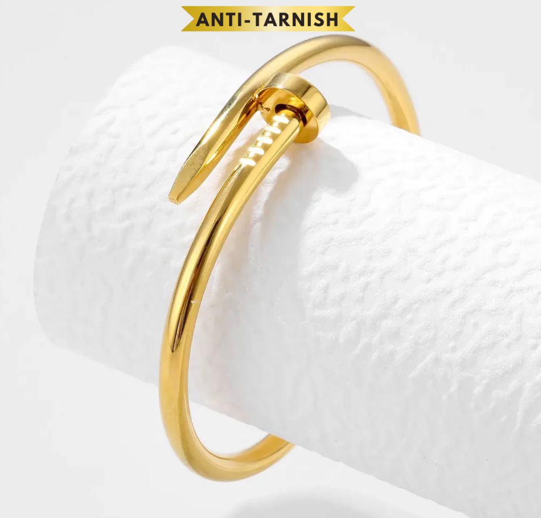 CLASSIC NAIL ANTI TARNISH GOLD PLATED BRACELET